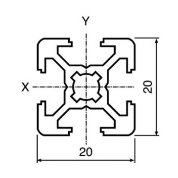 Bosch Italy Dutch Rexroth Extrusion Aluminium (Cut To Length),6mm Groove,3000mm L, 20x20mm