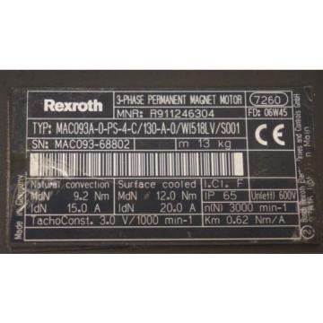 NEW Canada china REXROTH MAC093A-0-PS-4-C/130-A-0/WI518LV/S001 SERVO MOTOR R911246304