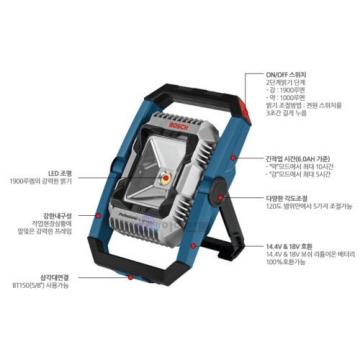 Bosch GLI 18V-1900 Li-lon Chargeable Lantern Light Baretool 14.4V 18V LED Torch