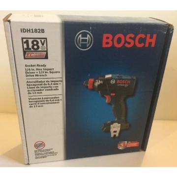 NEW BOSCH IDH182B 18V Socket Ready 1/4&#034; Hex Impact Driver + 1/2&#034; Drive Wrench