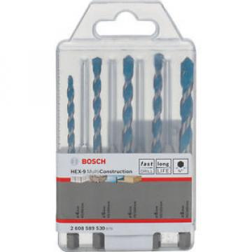 BOSCH HEX-9 Multi Construction - 5 Piece HEX Drill Bit Set - 4/5/6/6/8mm