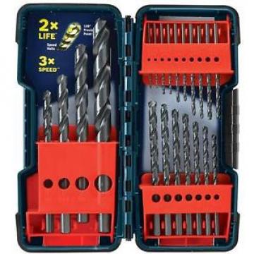 Bosch BL21 21PC Black Oxide Twist Drill Bit Set for Metal, Wood, Plastic, New