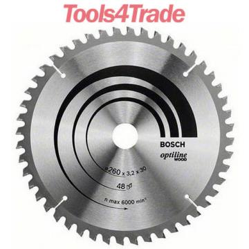 Bosch 260mm x 30mm x 48 Teeth Optiline Wood Cut Circular Saw Blade 2608641202