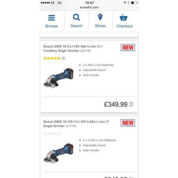 Bosch Professional Cordless Angle Grinder GWS 18V-LI RRP £349