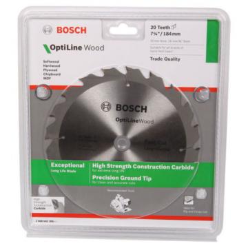 Bosch Optiline Wood Circular Saw Blade 184mm / 7 1/4&#034; 20T 20mm Bore 16mm Bush