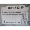 (NEW) France Mexico Rexroth Star Runner Block / Roller Rail 1851-432-10