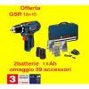 BOSCH trapano Avvitatore Batteria GSR 12v-15 2 x 1,5ah +BORSA+39 ACCESSORI