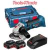 Bosch 18v GWS18 V-LI Cordless Angle Grinder + 2 x 4.0Ah Batteries + Charger