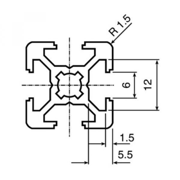 Bosch Italy Dutch Rexroth Extrusion Aluminium (Cut To Length),6mm Groove,3000mm L, 20x20mm #3 image