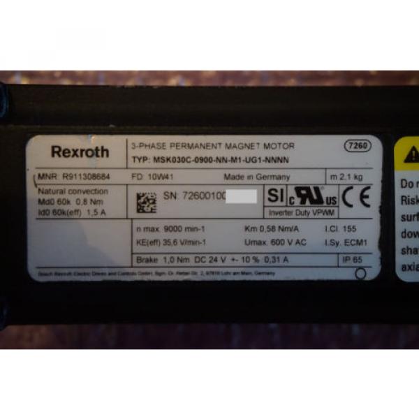 Rexroth Mexico Korea Servomotor MSK030C-0900-NN-M1-UG1-NNNN R911308684 #5 image