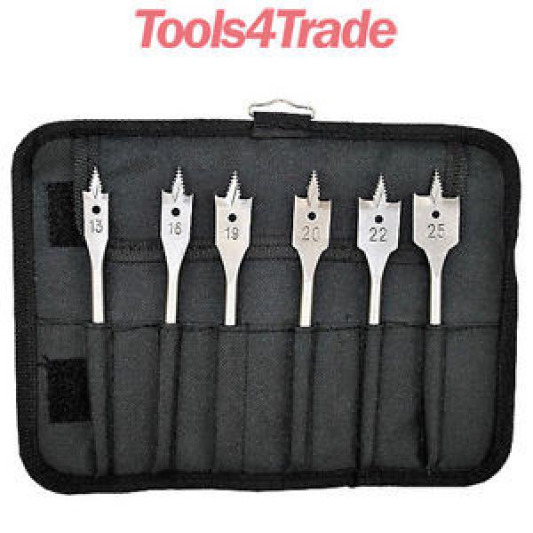 Bosch 2608587793 6pc SelfCut Flat Wood Drill Bit Set 13,16,19,20,22 &amp; 25mm #1 image