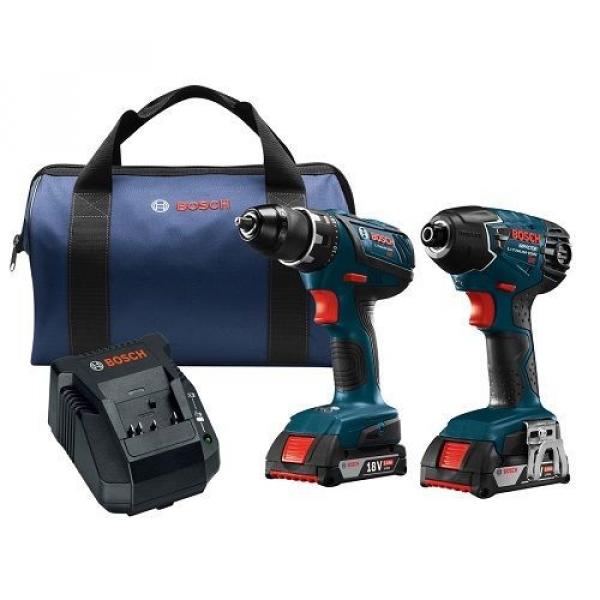 Bosch Cordless Combo Kit 2-Tool 18-Volt Lithium Ion Clpk222 Hammer W Soft Case #1 image