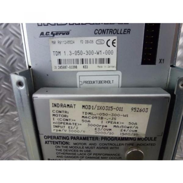 T2124 Greece Greece Indramat TDM 1.3-050-300-W1-000 Rexroth Controller + MOD1/1X0315-011 #2 image